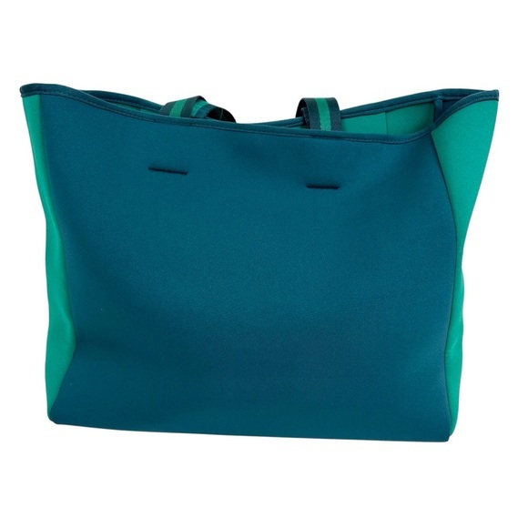SUMMERSALT Neoprene Tote Colorblock Green Teal Carryall Beach Gym Bag NWT - Picture 8 of 11
